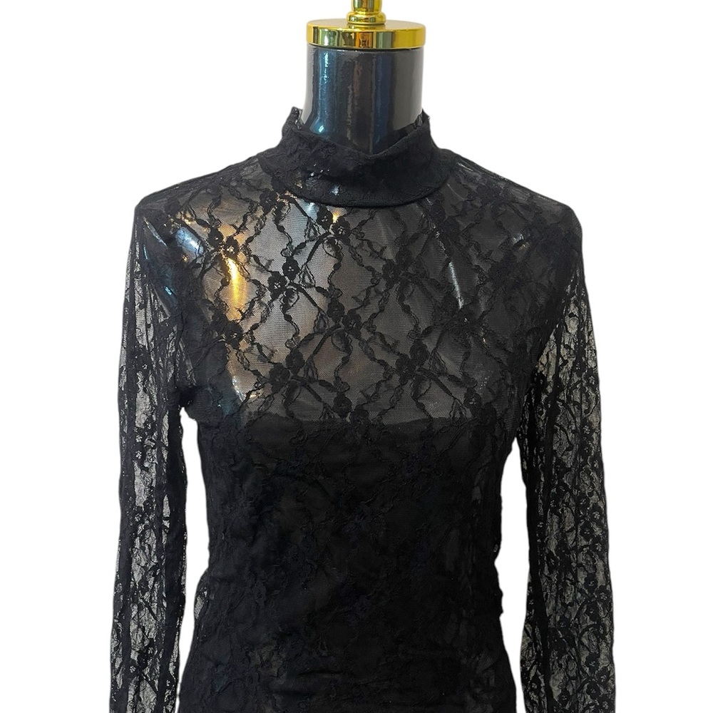 Black Lace Long Sleeve Top